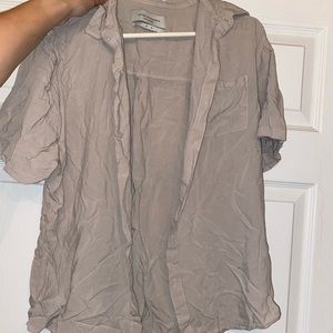 Cotton taupe mens button down. Washed but never worn